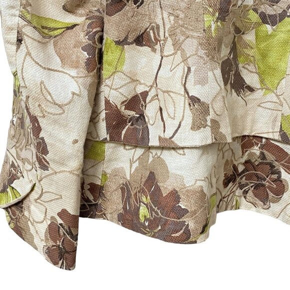 COLDWATER CREEK Floral Blazer Size 12 Petite Linen Blend Jacket - Picture 7 of 9